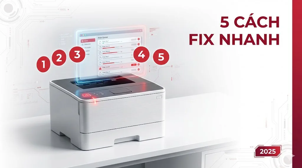 Máy In Bị Kẹt Lệnh In Không Nhận Lệnh: 5 Cách Fix Nhanh 2025
