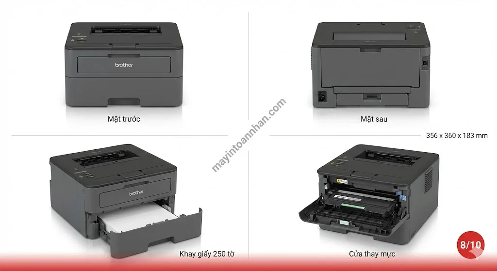 Review máy in Brother HL-L2321D: Có đáng mua 2025? Test thực tế 7 Brother HL-L2321D từ nhiều góc