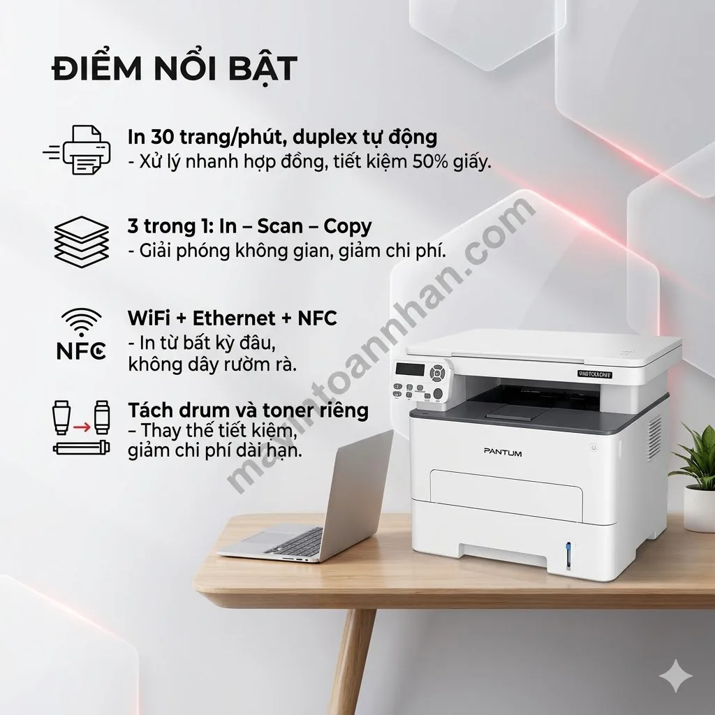 Máy in Máy in đa năng Pantum M6702DW – In, Scan, Copy, Duplex tự động, WiFi, giá tốt nhất phân khúc