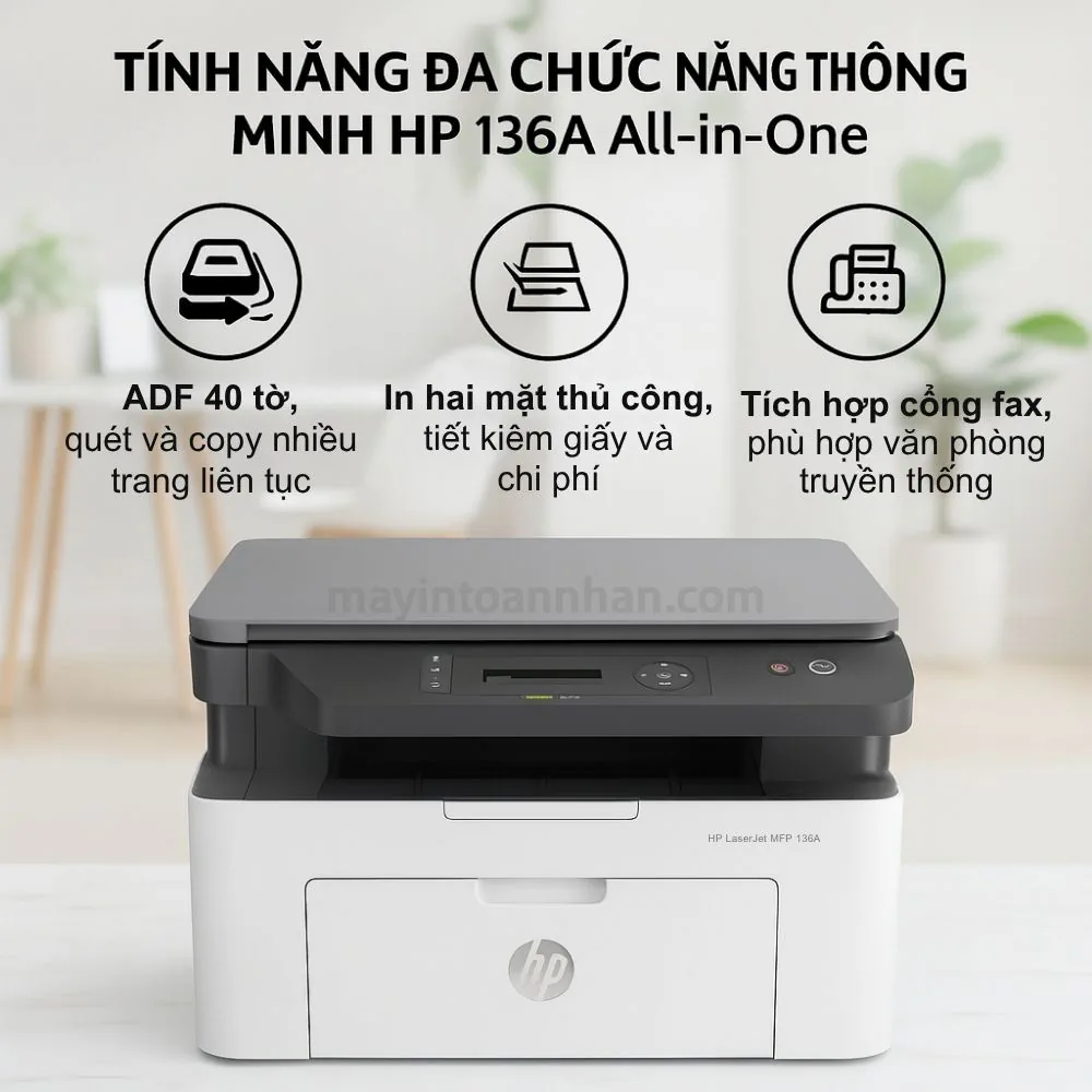 Tính Năng Đa Chức Năng Thông Minh HP 136A All-in-One