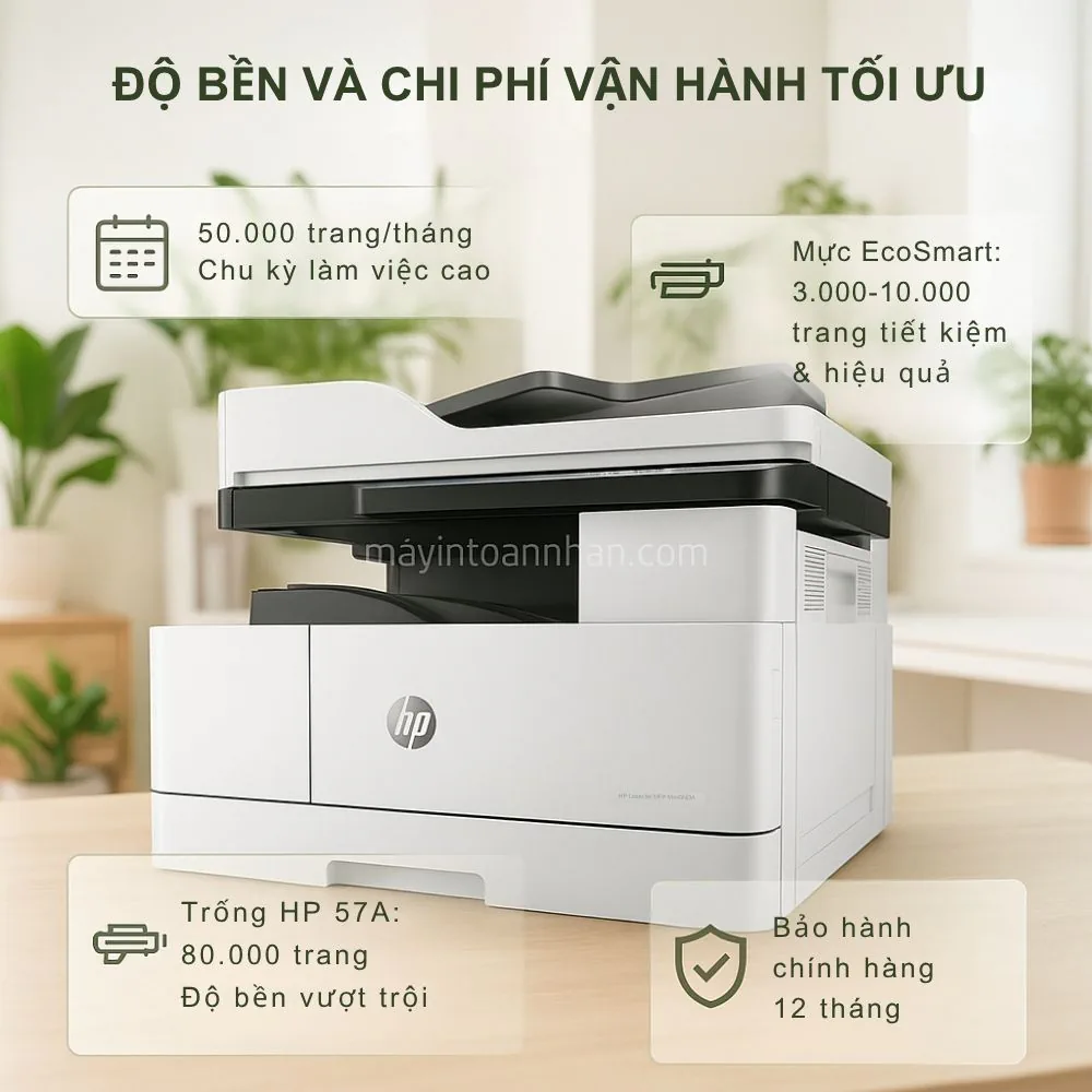 Độ Bền Và Chi Phí Vận Hành Tối Ưu HP LaserJet MFP M440NDA Khổ A3