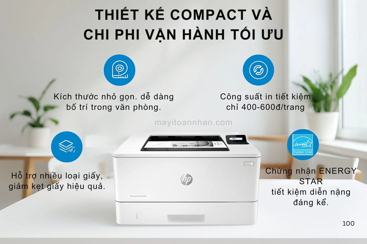 Thiết Kế Compact và Chi Phí Vận Hành Tối Ưu HP LaserJet Pro M404dw
