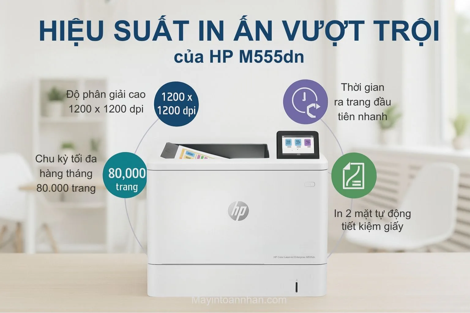 Hiệu Suất In Ấn Vượt Trội của HP M555dn