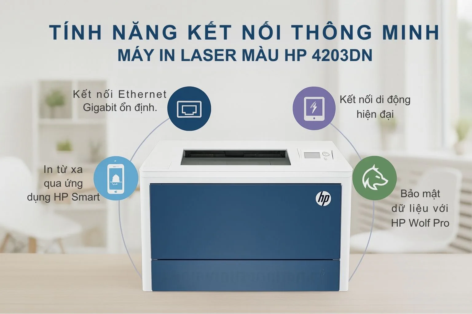 Tính Năng Kết Nối Thông Minh Máy In Laser Màu HP 4203DN