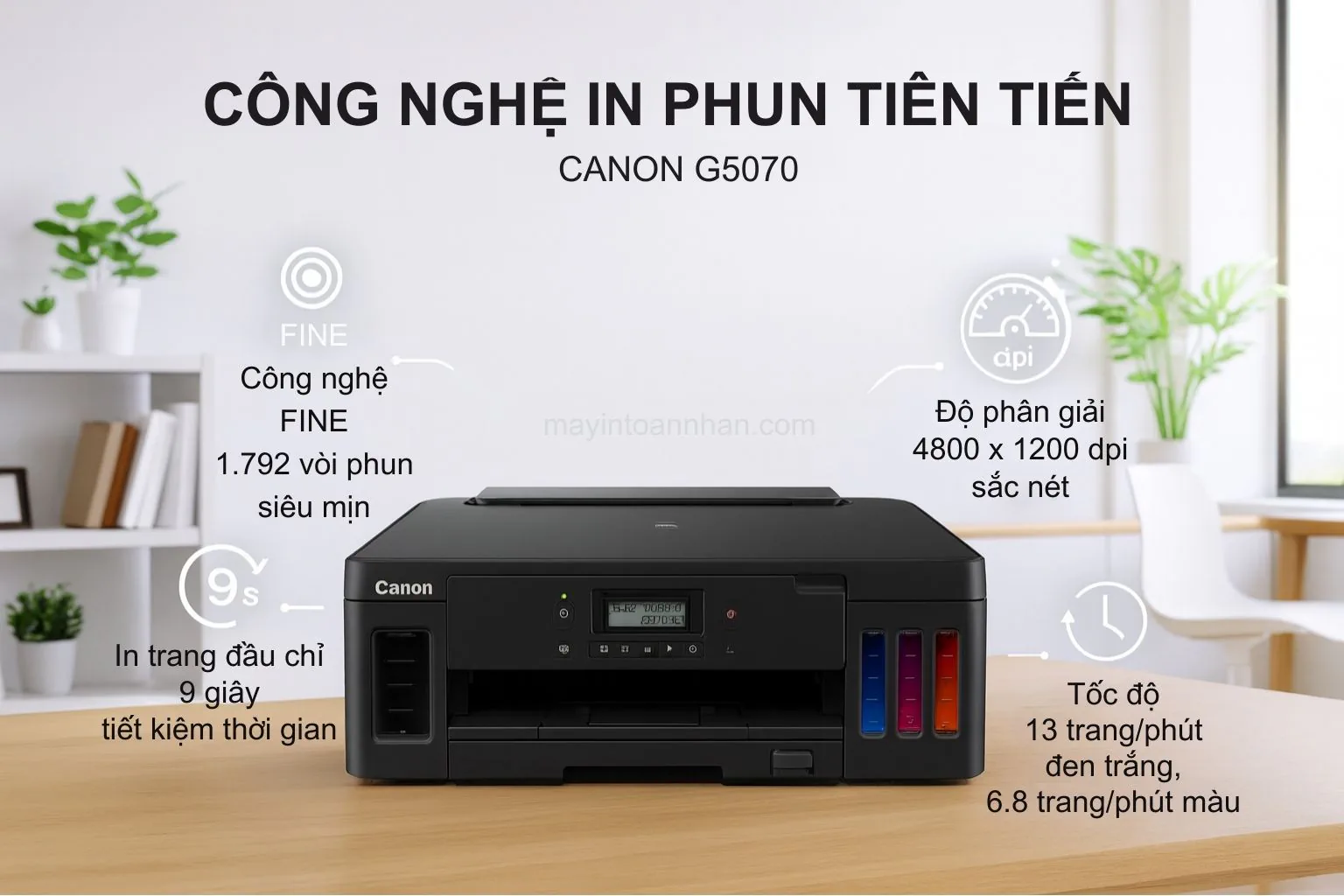 Công Nghệ In Phun Tiên Tiến Canon G5070