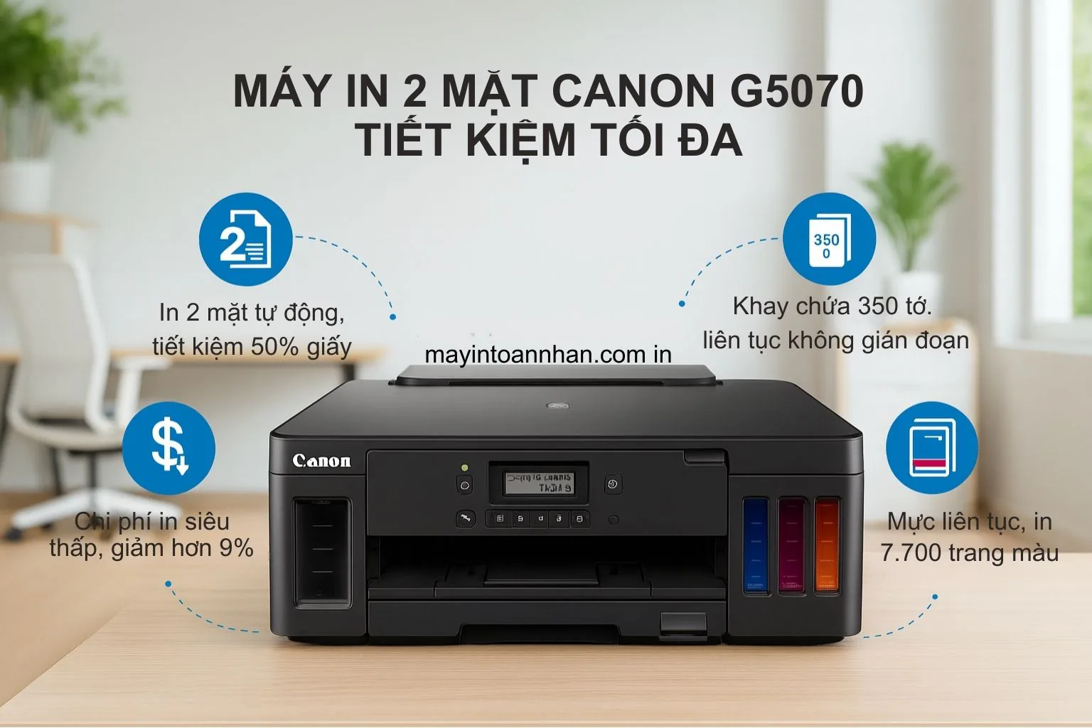 Máy In 2 Mặt Canon G5070 Tiết Kiệm Tối Đa
