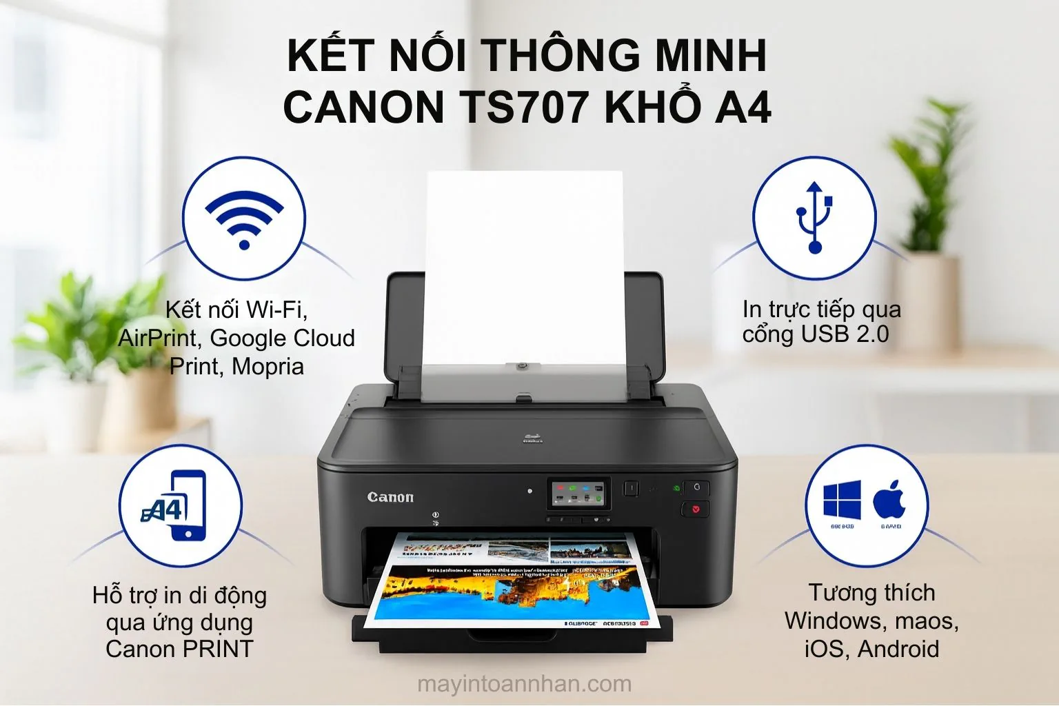 Kết Nối Thông Minh Canon TS707 Khổ A4