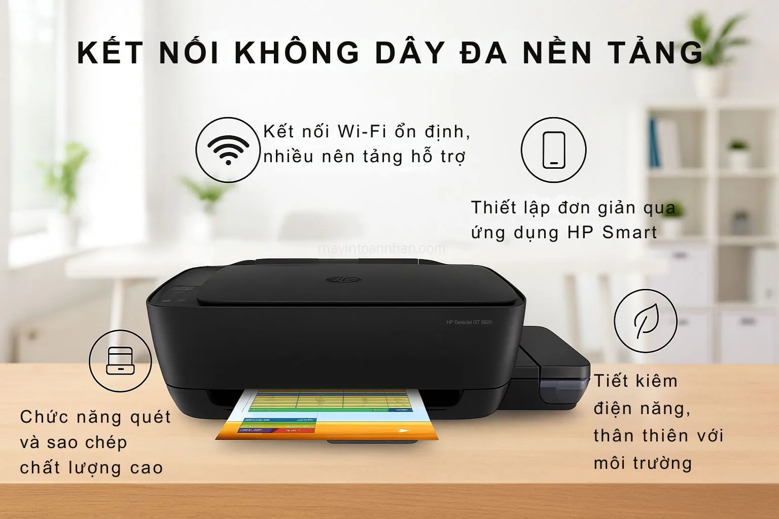 Kết Nối Không Dây Đa Nền Tảng HP DeskJet GT 5820
