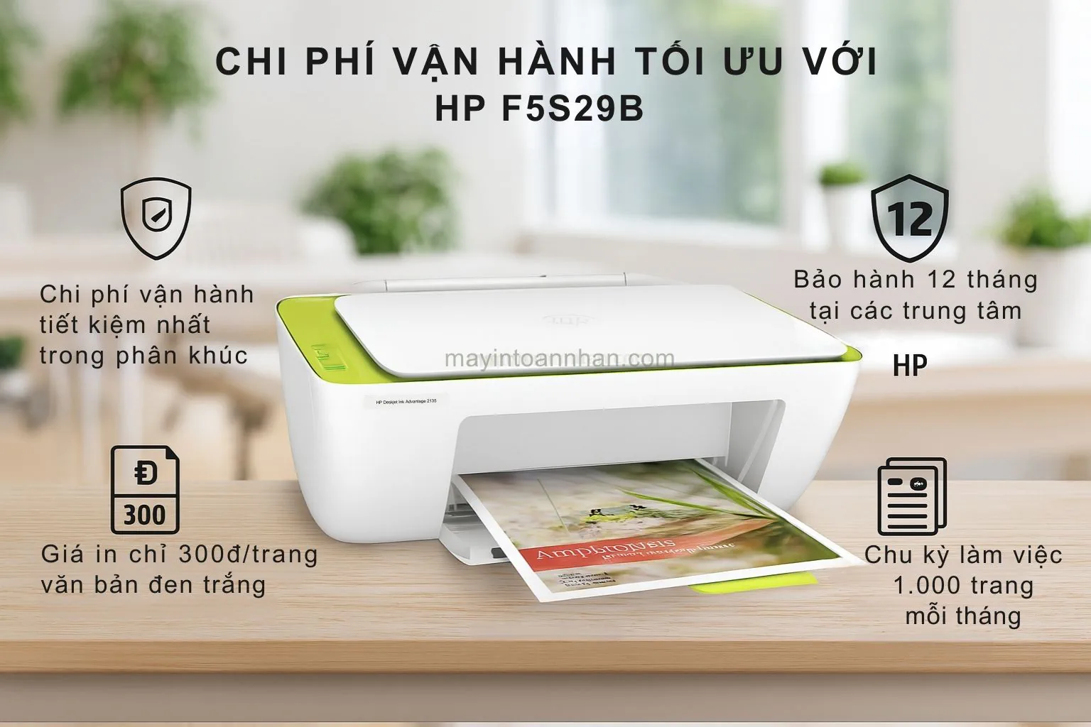 Chi phí vận hành tối ưu với HP Deskjet Ink Advantage 2135